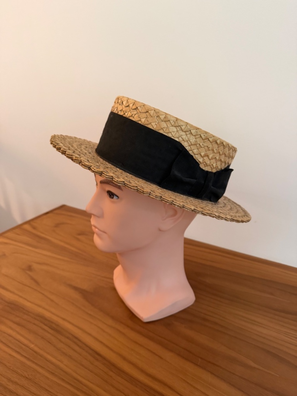 Authentic Antique 'Albertini' of Italy Handmade Straw Boater Hat